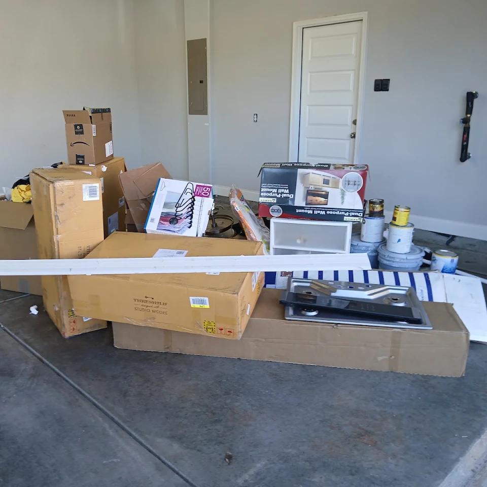 Boxes and office equipment ready for a commercial cleanout Boxes and office equipment ready for a commercial cleanout
