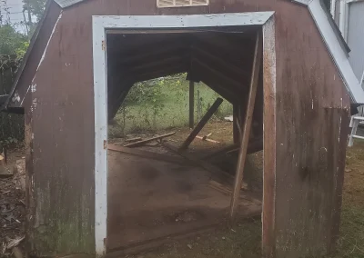 Old wooden shed ready for removal - Huntsville area junk removal