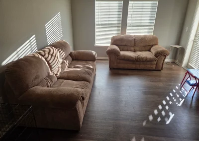 Living room furniture ready for removal - Huntsville area junk removal