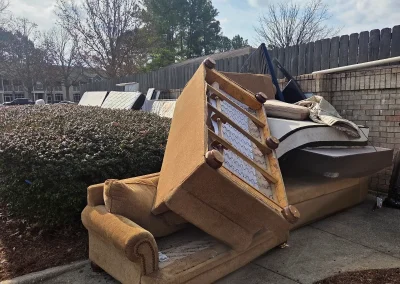 Old couch and furniture loaded for haul away - Huntsville area junk removal