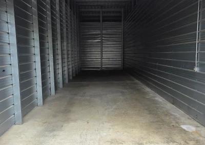 Empty storage container after a cleanout - Huntsville area junk removal