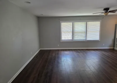 Empty living room after a cleanout - Huntsville area junk removal