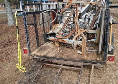 Scrap metal loaded on the trailer - Huntsville area junk removal