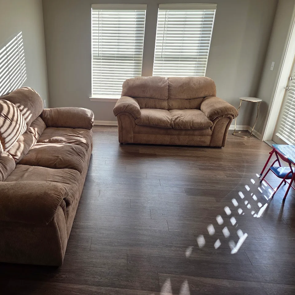 Living room furniture ready for removal