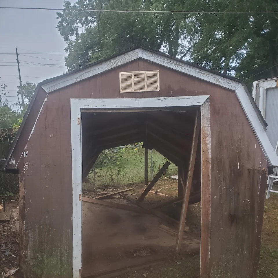 Old wooden shed ready for teardown and removal Old wooden shed ready for teardown and removal